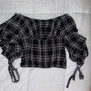 Off the shoulder cropped top